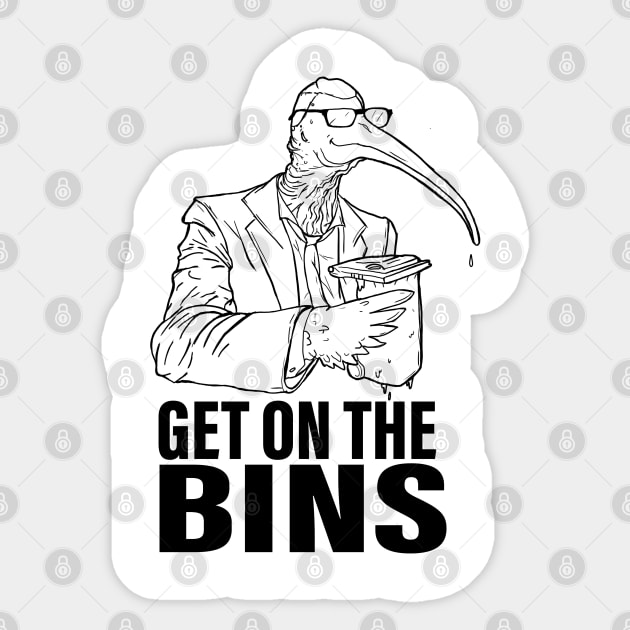 Get on The Bins Sticker by LukeRosenbergCreative